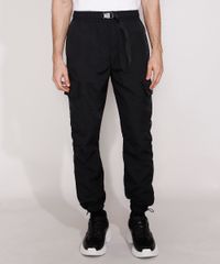 Calca-de-Nylon-Masculina-Jogger-com-Bolsos-Preta-9986913-Preto_1