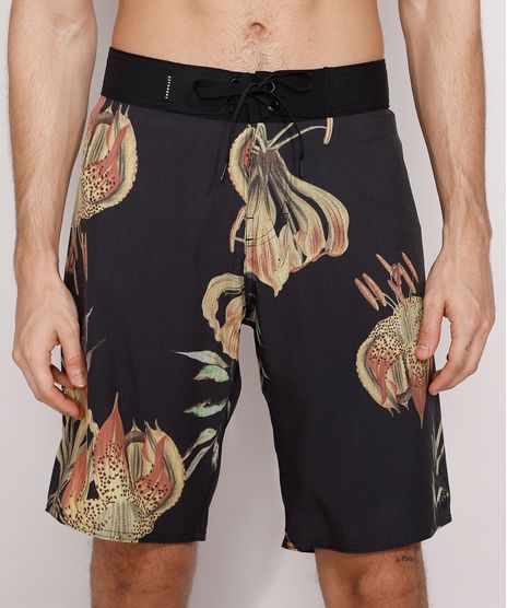 Bermuda-Surf-Masculina-Estampada-Floral-com-Bolsos-Preta-9977496-Preto_1
