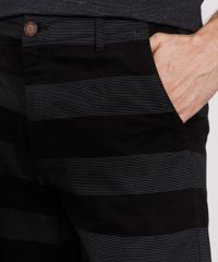 Bermuda-de-Sarja-Masculina-Reta-Chino-Listrada-Preta-9982280-Preto_4
