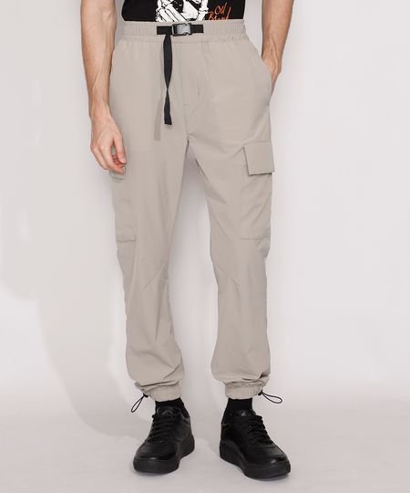 Calca-de-Nylon-Masculina-Jogger-com-Bolsos-Kaki-Escuro-9986914-Kaki_Escuro_1