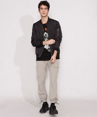 Calca-de-Nylon-Masculina-Jogger-com-Bolsos-Kaki-Escuro-9986914-Kaki_Escuro_3