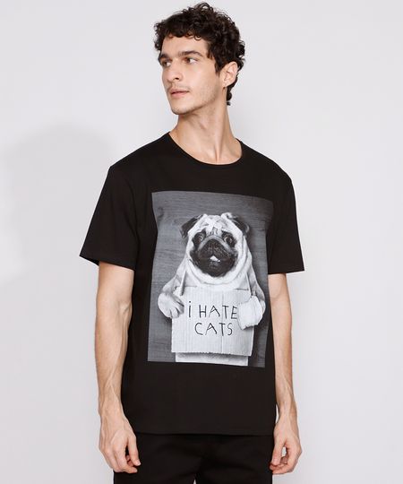 Camiseta-Masculina-Manga-Curta-Cachorro--I-Hate-Cats--Gola-Careca-Preta-9973214-Preto_1