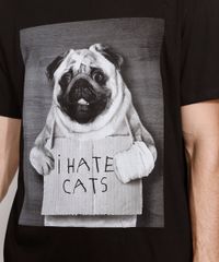 Camiseta-Masculina-Manga-Curta-Cachorro--I-Hate-Cats--Gola-Careca-Preta-9973214-Preto_2