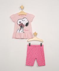 Conjunto-Infantil-de-Blusa-Snoopy-Manga-Curta-com-Babado---Bermuda-Ciclista-Estampada-de-Poa-Rosa-9980081-Rosa_1