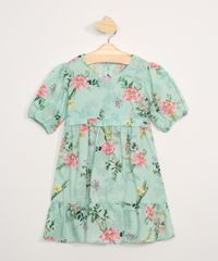 Vestido-Infantil-Manga-Bufante-Estampado-Floral-com-Babados--Verde-9976742-Verde_1