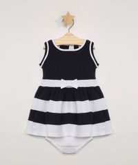 Vestido-Infantil-Sem-Manga-com-Recortes-e-Faixa-para-Amarrar----Calcinha-Azul-Marinho-9982329-Azul_Marinho_1