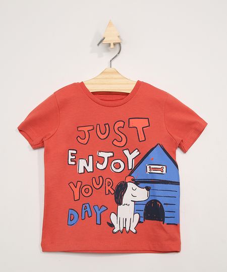 Camiseta-Infantil-Manga-Curta--Just-Enjoy-Your-Day--Vermelha-9976006-Vermelho_1