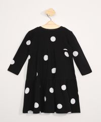 Vestido-Infantil-Basico-Manga-Longa-Estampado-de-Poa-com-Recorte--Preto-9981634-Preto_2