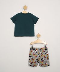 Conjunto-Infantil-Mickey-de-Camiseta-Manga-Curta-Verde---Bermuda-de-Moletom-Cinza-Mescla-Claro-9967589-Cinza_Mescla_Claro_3