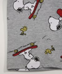 Camiseta-Infantil-Manga-Curta-Estampado-de-Snoopy-com-Bolso-Gola-Careca-Cinza-Mescla-9975772-Cinza_Mescla_4