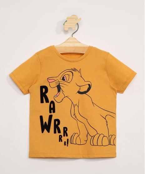 Camiseta-Infantil-Manga-Curta-Simba-O-Rei-Leao-Flocada-Mostarda-9975877-Mostarda_1
