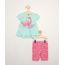 Conjunto-Infantil-de-Blusa-Dinossauro-Manga-Bufante-com-Babado-Azul---Bermuda-Ciclista-Estampada-Floral-Rosa-9976908-Rosa_1