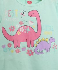 Conjunto-Infantil-de-Blusa-Dinossauro-Manga-Bufante-com-Babado-Azul---Bermuda-Ciclista-Estampada-Floral-Rosa-9976908-Rosa_2