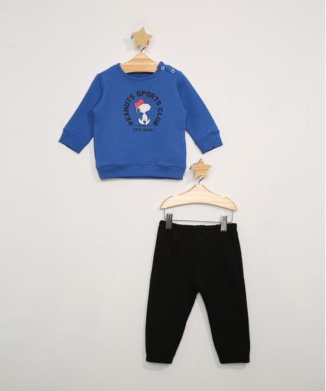 Conjunto-de-Moletom-Infantil-de-Blusa-Snoopy-Azul---Calca-Jogger-Preta-9979684-Preto_1