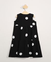 Vestido-Infantil-Basico-Sem-Manga-Estampado-de-Poa-com-Recorte--Preto-9981632-Preto_2