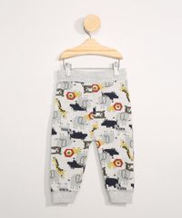 Calca-de-Moletom-Infantil-Jogger-Estampada-de-Bichos-com-Cordao-Cinza-Mescla-Claro-9977457-Cinza_Mescla_Claro_2