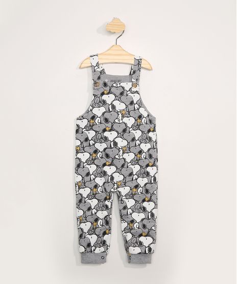 Jardineira-de-Moletom-Infantil-Estampada-Snoopy-Cinza-Mescla-9980552-Cinza_Mescla_1