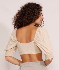 Blusa-Feminina-Manga-Bufante-Cropped-com-Amarracao-Decote-V-Bege-9981523-Bege_2