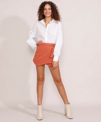 Short-Saia-de-Sarja-Feminino-Cintura-Alta-Transpassado-com-Faixa-para-Amarrar-Laranja-Escuro-9985384-Laranja_Escuro_3