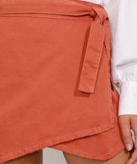 Short-Saia-de-Sarja-Feminino-Cintura-Alta-Transpassado-com-Faixa-para-Amarrar-Laranja-Escuro-9985384-Laranja_Escuro_5