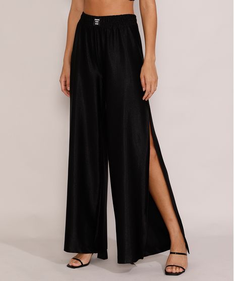 Calca-Feminina-Pantalona-Cintura-Super-Alta-Acetinada-com-Fenda-Preta-9977230-Preto_1