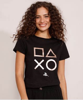Camiseta-Feminina-Manga-Curta-PlayStation-Metalizada-Decote-Redondo-Preta-9979602-Preto_1