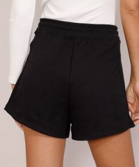 Short-de-Moletom-Feminino-Cintura-Alta-com-Recorte-Canelado-e-Bolsos-Preto-9975493-Preto_2