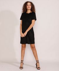 Vestido-de-Suede-Feminino-Curto-Manga-Curta-Preto-9913970-Preto_3