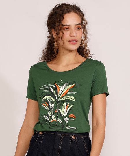 Camiseta-Feminina-Manga-Curta-Coqueiros-Decote-Redondo-Verde-Escuro-9980895-Verde_Escuro_1