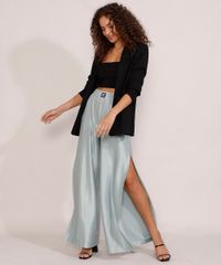 Calca-Feminina-Pantalona-Cintura-Super-Alta-Acetinada-com-Fenda-Verde-Claro-9977230-Verde_Claro_3