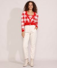 Cardigan-Feminino-de-Trico-Estampado-Xadrez-Vichy-Cropped-Decote-V-Vermelho-9985147-Vermelho_3