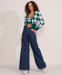 Top-Cropped-Feminino-Estampado-Xadrez-Vichy-Alca-Larga-Decote-Reto-Verde-9985148-Verde_3
