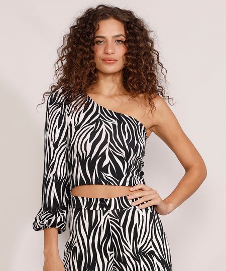 Blusa-Feminina-Um-Ombro-So-Cropped-Manga-Bufante-Estampada-Animal-Print-Zebra-Preta-9987341-Preto_1