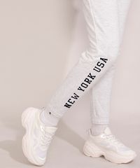 Calca-de-Moletom-Jogger-Feminina-Cintura-Alta--New-York--com-Bolsos-Cinza-Mescla-Claro-9976469-Cinza_Mescla_Claro_5