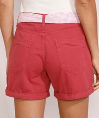 Short-de-Sarja-Midi-Cintura-Media-com-Faixa-para-Amarrar-Estampada-Rosa-9982920-Rosa_2