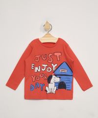 Camiseta-Infantil-Manga-Longa--Just-Enjoy-Your-Day--Vermelha-9976116-Vermelho_1