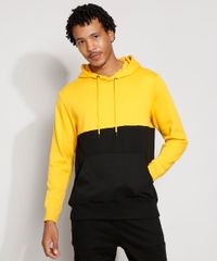 Blusa-de-Moletom-Masculina-Bicolor-com-Bolso-Canguru-e-Capuz-Amarela-9973186-Amarelo_1