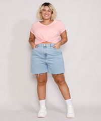 Camiseta-Plus-Size-Feminina-Manga-Curta-Decote-V-Rosa-Claro-9952769-Rosa_Claro_3