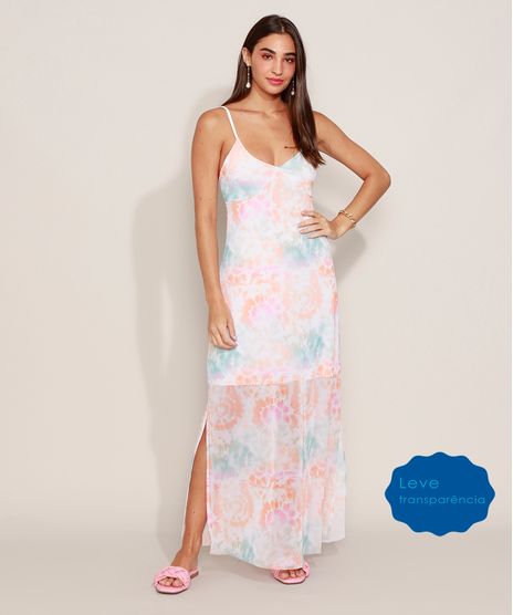 Vestido-de-Tule-Feminino-Longo-Estampado-Tie-Dye-com-Fenda-Alca-Fina-Multicor-9967945-Multicor_1
