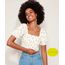 Blusa-Cropped-Feminina-com-Lastex-Estampada-Abacaxis-Manga-Curta-Bufante-Decote-Reto-Off-White-9970032-Off_White_1