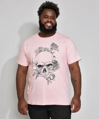 Camiseta-Masculina-Plus-Size-Caveira-Manga-Curta-Gola-Careca-Rosa-9982624-Rosa_1