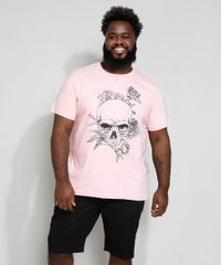 Camiseta-Masculina-Plus-Size-Caveira-Manga-Curta-Gola-Careca-Rosa-9982624-Rosa_3