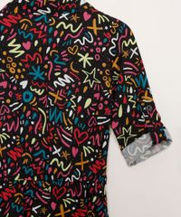 Macacao-Infantil-Manga-3-4-Estampado-Rabiscos-Preto-9977196-Preto_3