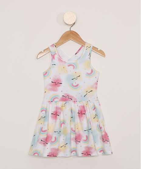 Vestido-Infantil-Sem-Manga-Estampado-de-Arco-Iris-Tie-Dye-Decote-Cruzado-Off-White-9978540-Off_White_1