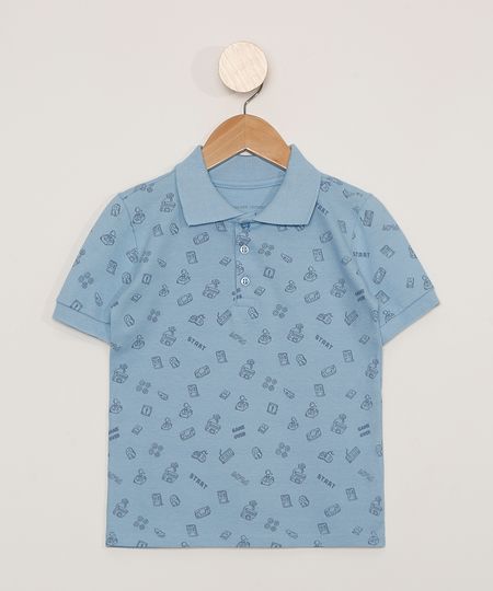Polo-Infantil-Manga-Curta-Estampada-de-Video-Game-Azul-9980489-Azul_1