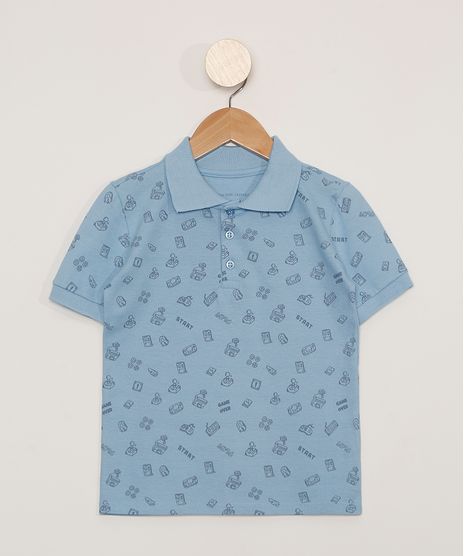 Polo-Infantil-Manga-Curta-Estampada-de-Video-Game-Azul-9980489-Azul_1