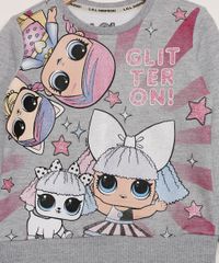 Blusa-de-Moletom-Infantil-LOL-Surprise-com-Glitter-Cinza-Mescla-9978060-Cinza_Mescla_2