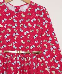 Vestido-Infantil-Manga-Longa-Estampado-de-Borboletas-com-Cinto-Pink-9979208-Pink_4