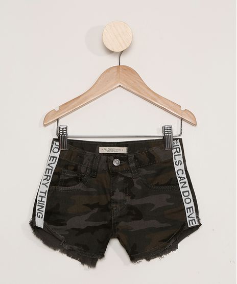 Short-de-Sarja-Infantil-Camuflado--Girls-Can-Do-Everything--Verde-Militar-9978961-Verde_Militar_1