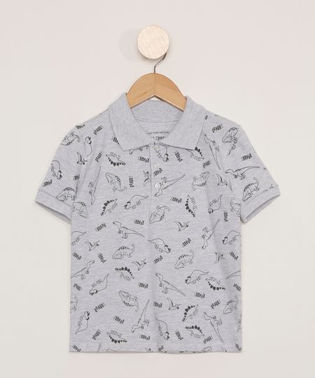 Polo-Infantil-Manga-Curta-Estampada-de-Dinossauros-Cinza-Mescla-9980478-Cinza_Mescla_1